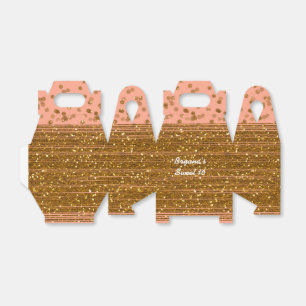 Ballotins Boîtes de faveurs à pois confettis rose pêche et o