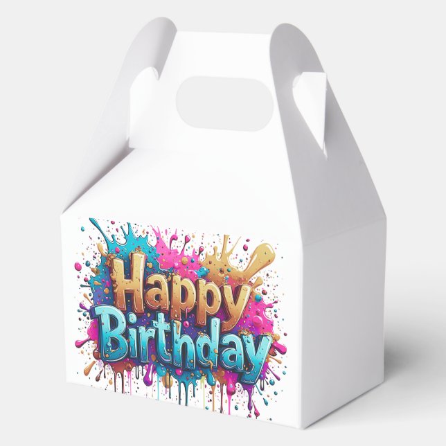 Ballotins Boîtes de faveurs d'anniversaire – Une surprise fe (Recto)