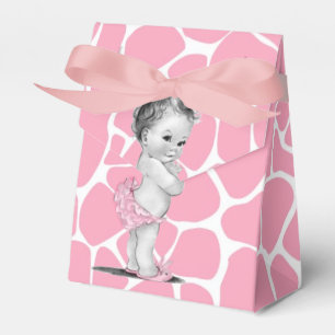 Ballotins Boîtes de faveurs de Baby Shower de girafe rose do