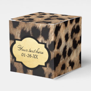 Ballotins Boîtes de faveurs de fête chic en impression léopa