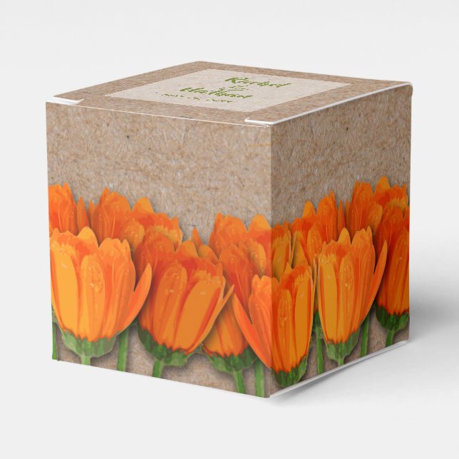 Ballotins Boîtes de faveurs de fête en papier kraft 2" Tulip (Verso)