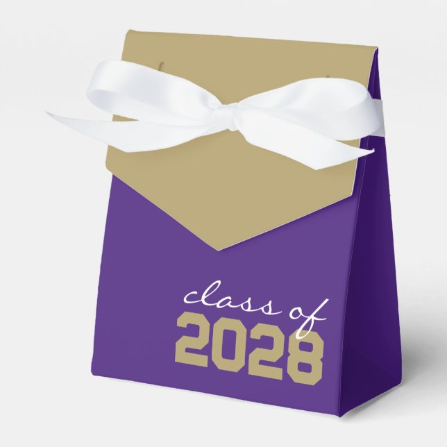 Ballotins Boîtes de faveurs de graduation Violet et Or (Verso)
