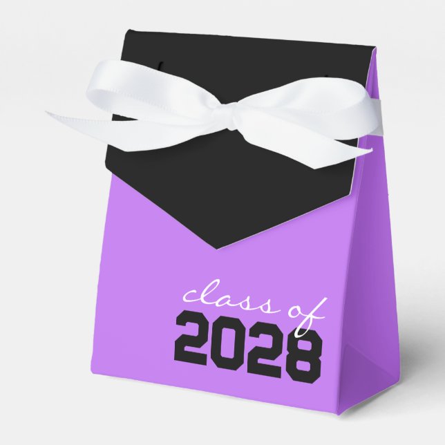 Ballotins Boîtes de faveurs de graduation Violet & Noir (Verso)