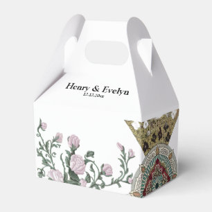 Ballotins Boîtes de Faveurs de Mariage à Motif Floral Blanc