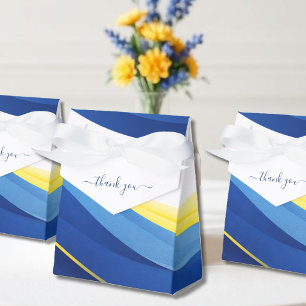 Ballotins Boîtes de Faveurs de Mariage Bleu Cobalt et Jaune