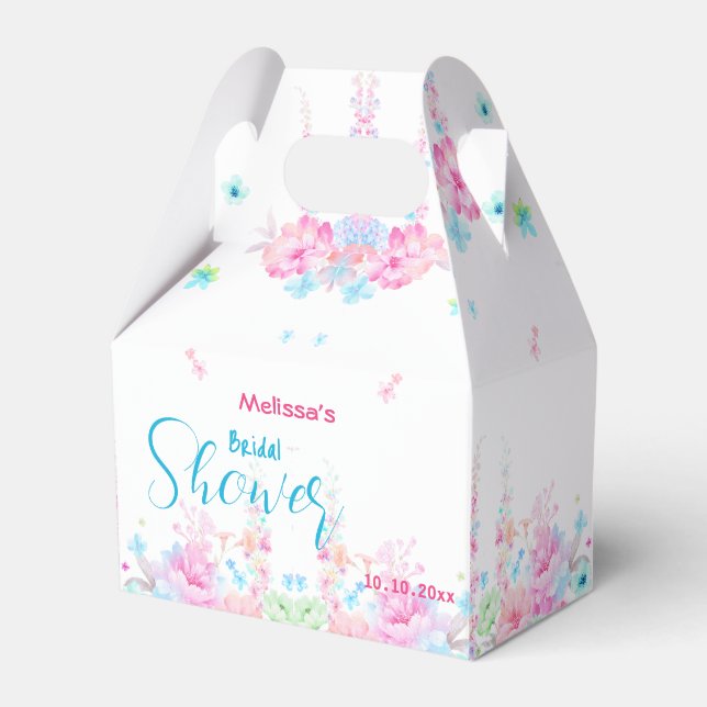 Ballotins Boîtes de Faveurs de Mariage Fleurs Rose Blush (Verso)