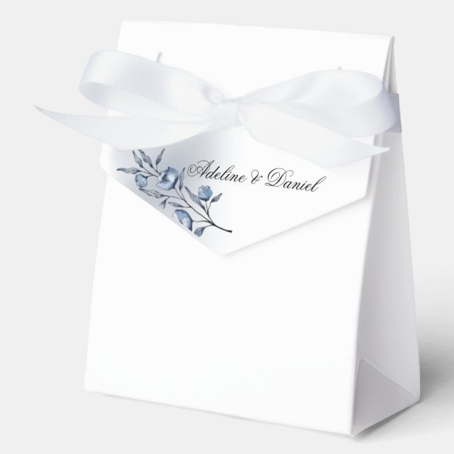 Ballotins Boîtes de faveurs de mariage Indigo Romance (Recto)