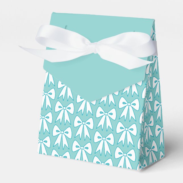 Ballotins Boîtes de faveurs Elegant Aqua Bow (Verso)