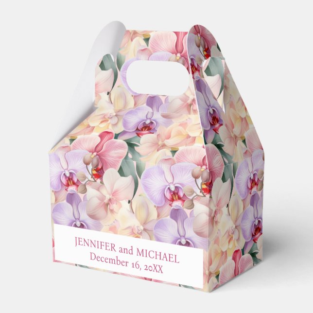 Ballotins Boîtes de Faveurs en Aquarelle aux Orchidées Paste (Verso)