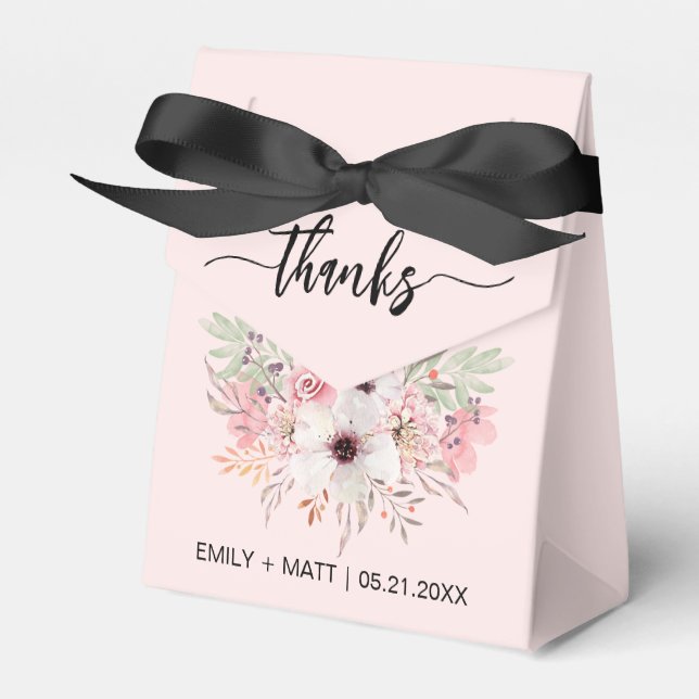 Ballotins Boîtes de faveurs florales roses rustiques de reme (Verso)