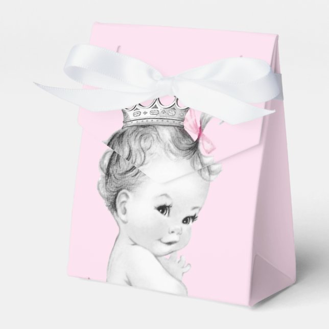 Ballotins Boîtes de faveurs pour Baby Shower Princesse Rose (Verso)
