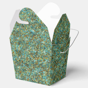 Ballotins BOÎTES DE FAVORISEMENT Turquoise Gold Parties scin