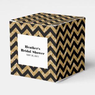 Ballotins Boîtes de Fête de Mariage à Paillettes Chevron Dor