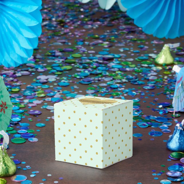 Ballotins Boîtes De Fête Pois Mint Et Gold Heart Favoriser (Fête)