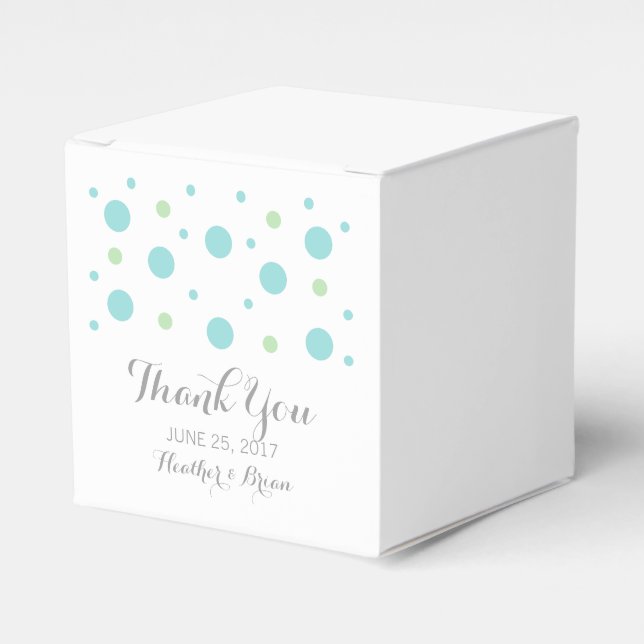 Ballotins Boîtes de mariage Confetti Vert Turquoise (Verso)