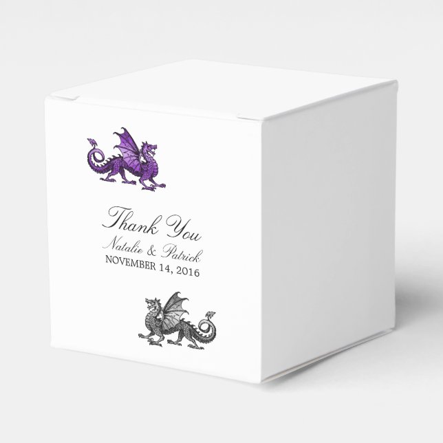 Ballotins Boîtes de mariage pour dragon d'argent violet (Verso)