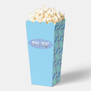 Ballotins Boîtes de pop-corn bleu ovale surf