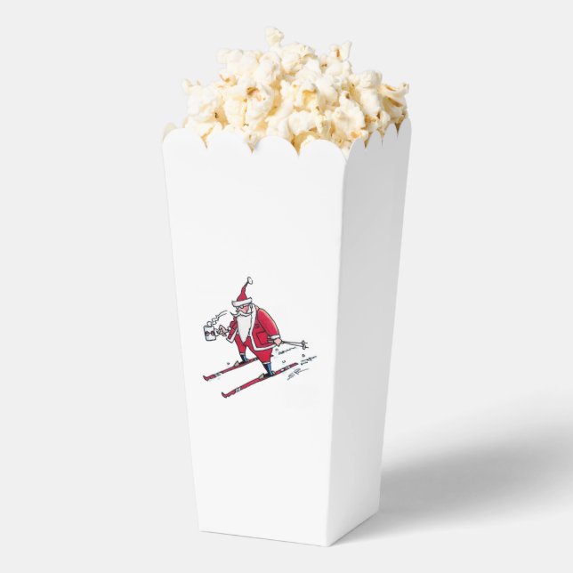 Ballotins Boîtes de pop-corn père Noël Skiing (Sauté)