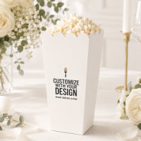 Boîtes de pop-corn personnalisées mariage ivoire