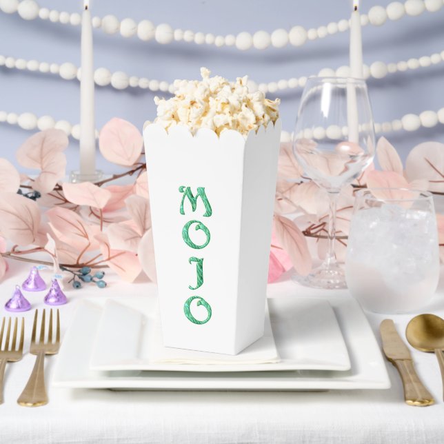 Ballotins Boîtes de pop-corn vert mojo (Mariage)