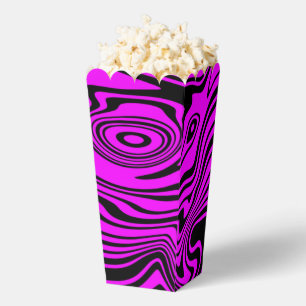 Ballotins Boîtes de pop-corn violet noir rayé