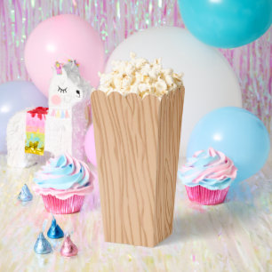 Ballotins Boîtes de Popcorn de Style Grain de Bois Pack de F