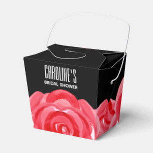 Ballotins Boîtes de style à emporter Fleurs de roses rouges