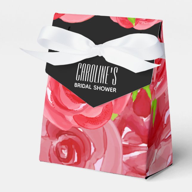 Ballotins Boîtes de style tente florale Roses rouges à l'aqu (Verso)