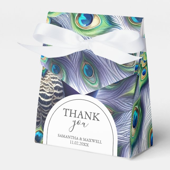 Ballotins Boîtes favorites mariage Royal Peacock (Verso)