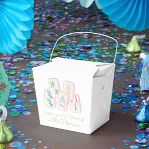Ballotins Boîtier en mosaïque rose et vert du Mahjong