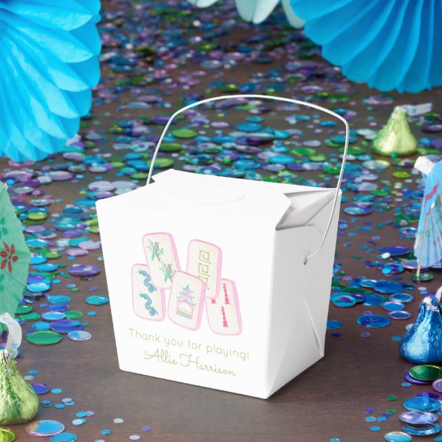 Ballotins Boîtier en mosaïque rose et vert du Mahjong (Fête)