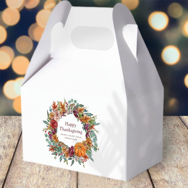 Ballotins Bon thanksgiving aquarelle chute Citrouille couron (Créateur téléchargé)