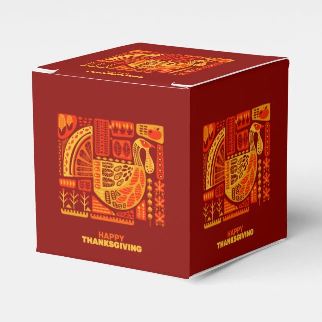 Ballotins Bon thanksgiving Géométrique Abstrait Orange Brown (Verso)