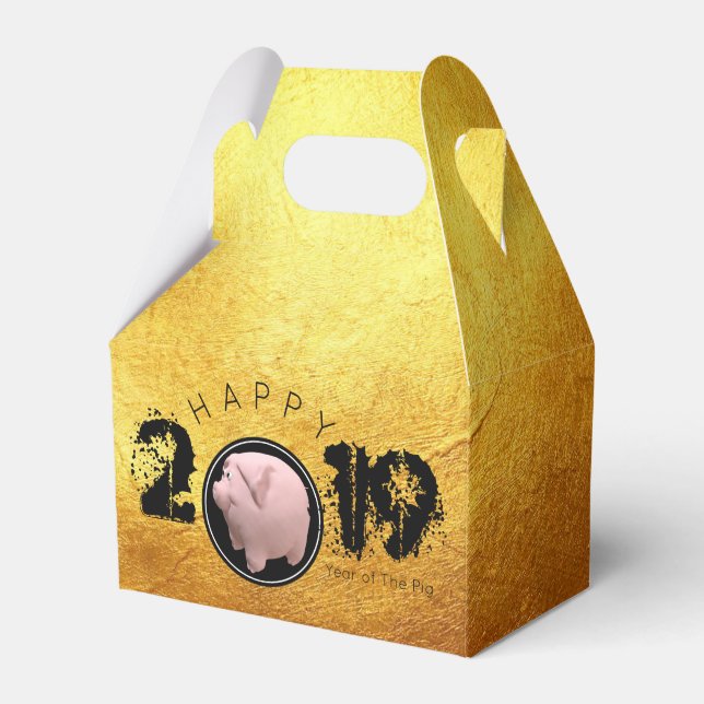 Ballotins Bonne année PIg 2019 Ballotin d'or 3D original 1 (Verso)