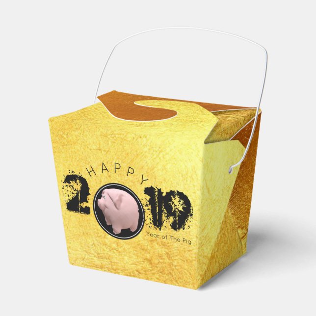Ballotins Bonne année PIg 2019 Ballotin d'or 3D original à (Verso)