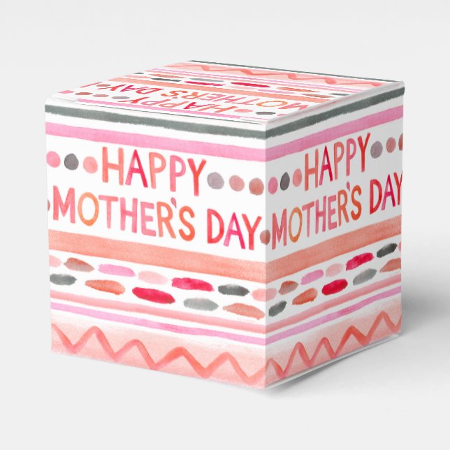 Ballotins Bonne fête des mères Pink Watercolor raypes (Verso)