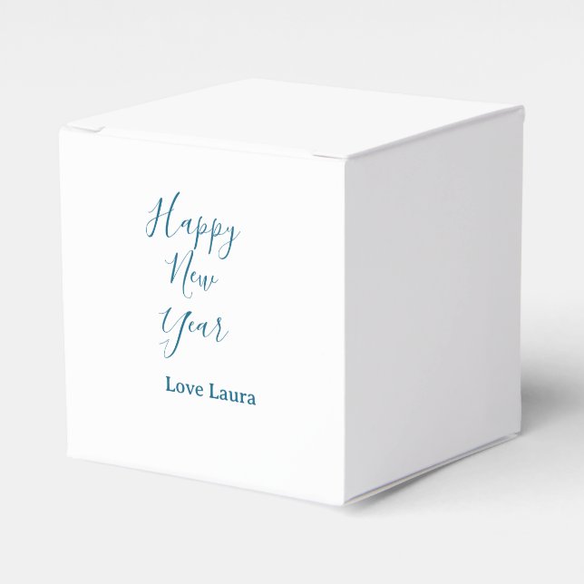 Ballotins Bonne nouvelle année ajouter nom amour bleu simple (Verso)