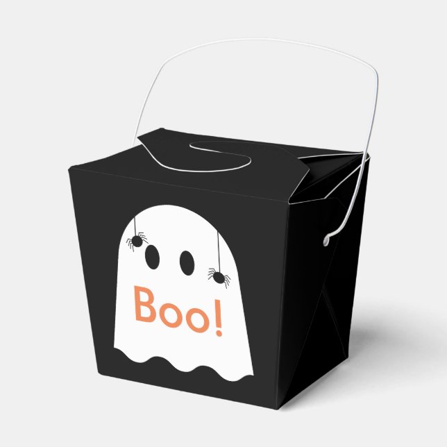 Ballotins Boo ! Boîte cadeau Halloween Ghost Black Favor (Verso)