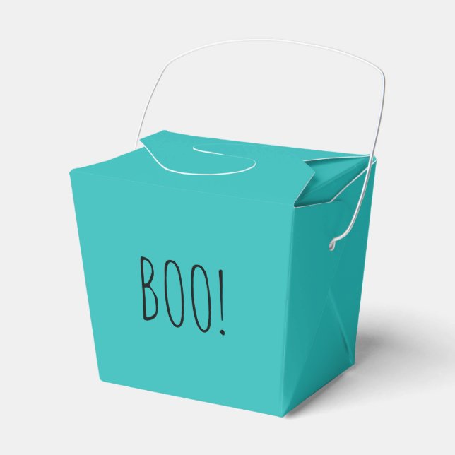 Ballotins Boo turquoise simple typographie drôle mignon Hall (Verso)