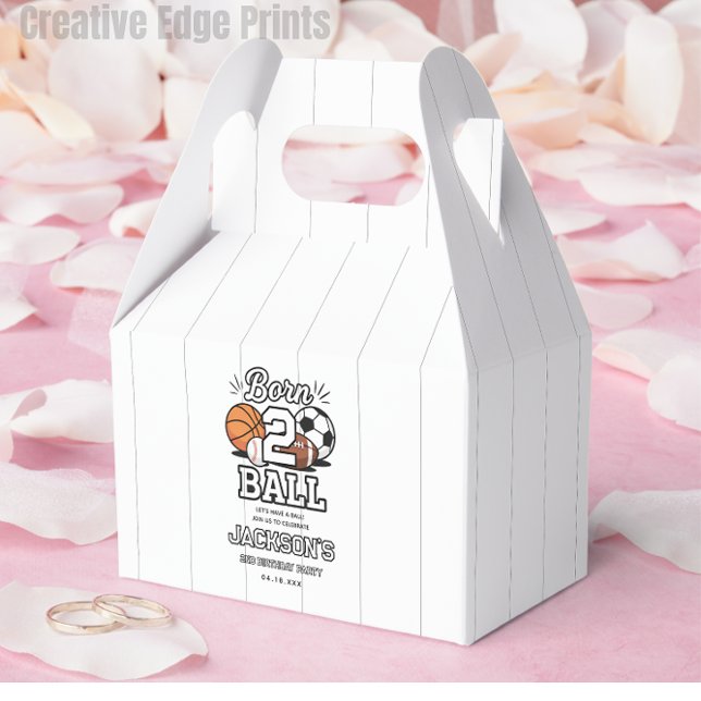 Ballotins Born 2 Ball Sports Themed Boy 2nd Birthday Party (Born 2 Ball Sports Themed Boy 2nd Birthday Party Favor Boxes)