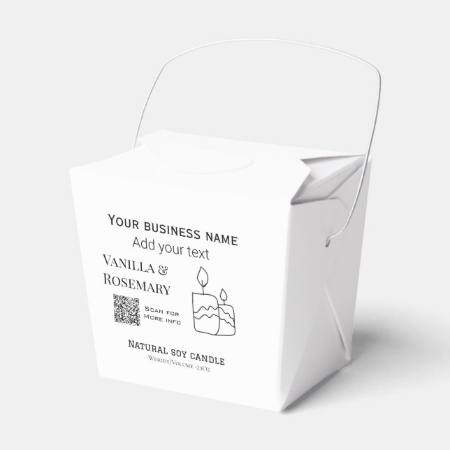Ballotins Bougie de soy entreprise ajouter q r code nom d'en (Verso)