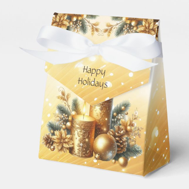 Ballotins Bougies d'or boîte cadeau de Noël (Verso)