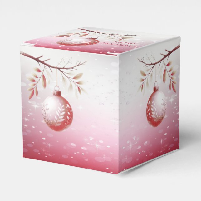 Ballotins Boule de Noël rose et décorative Boîte cadeau de N (Verso)