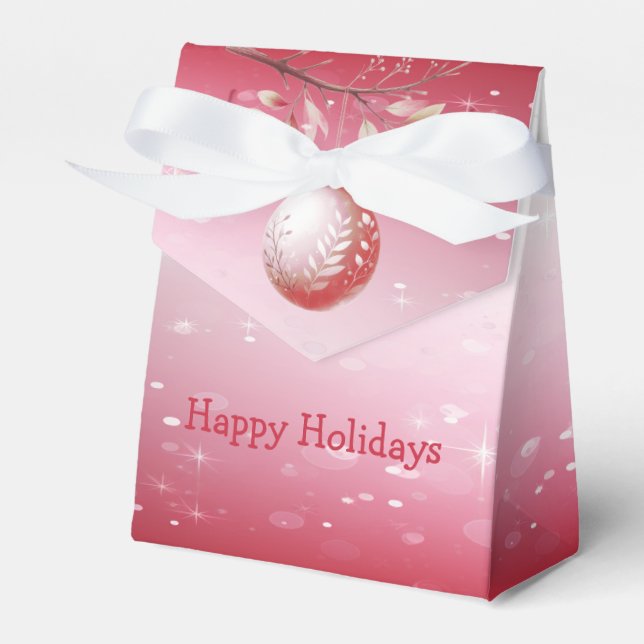 Ballotins Boule de Noël rose et décorative Boîte cadeau de N (Verso)