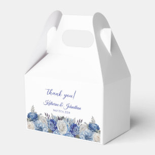 Ballotins Bouquet de fleurs bleues d'aquarelle Merci Mariage