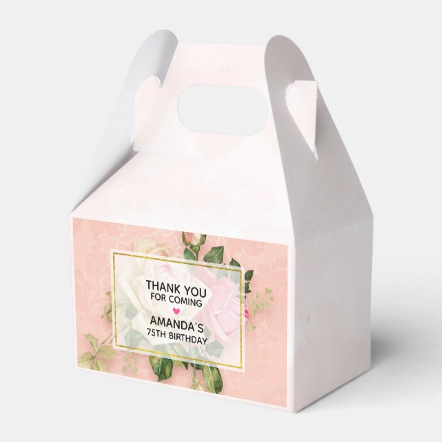 Ballotins Bouquet de fleurs rose et blanc (Verso)