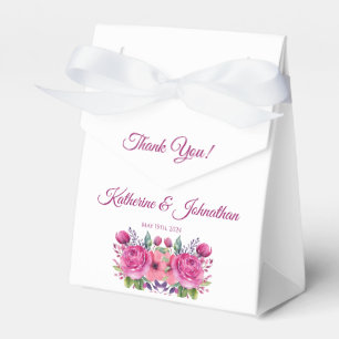 Ballotins Bouquet de fleurs roses d'aquarelle Merci Mariage