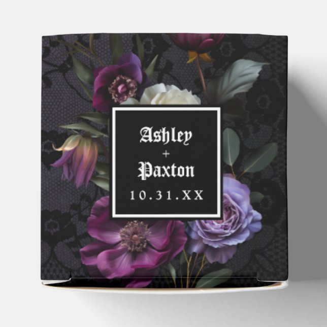 Ballotins Bouquet floral mauve moody gothique sur dentelle n (Haut)