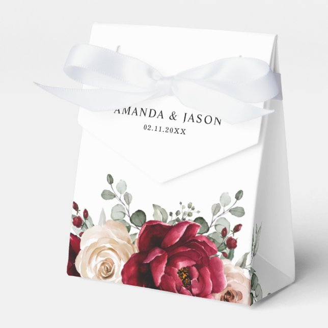 Ballotins Bourgogne Champagne Ivory Mauve Rose Floral Mariag (Verso)