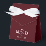 Ballotins Bourgogne Classique Moderne Monogramme Mariage<br><div class="desc">Bourgogne Classique Moderne Monogramme Mariage Faveur Boîtes</div>